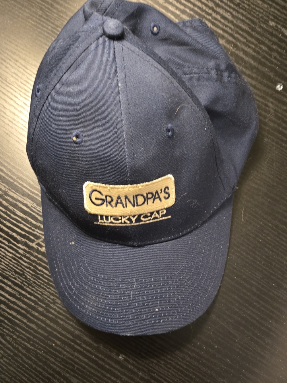 Grandpa's Lucky Cap Embroidered Navy Baseball Hat
